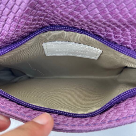 Borse In Pelle Fuchsia Pink Snake Embossed Chain Crossbody Purse Grunge Glam Bag - Picture 9 of 9